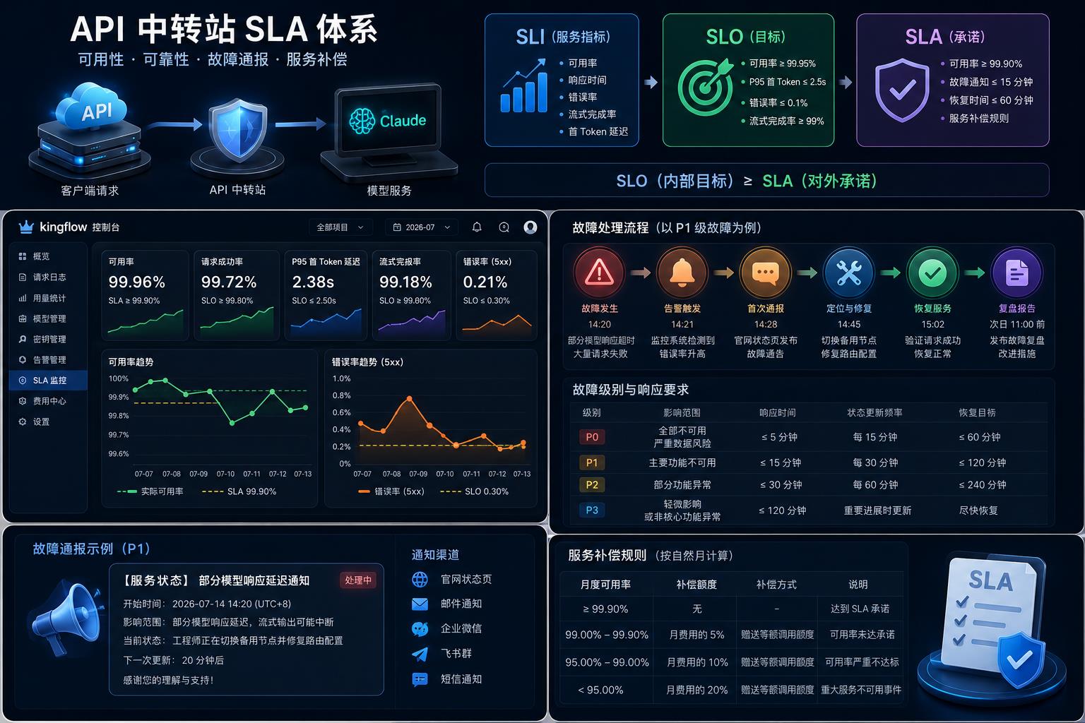 API中轉站如何建立 SLA 體系？可用率、故障通報與服務補償實踐